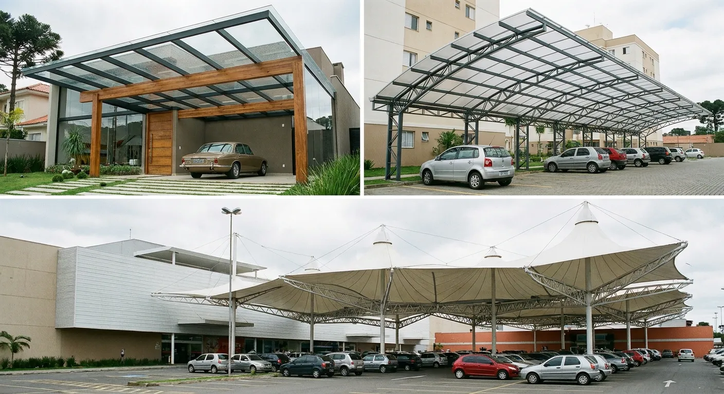 Tipos de cobertura para garagem que fabricamos